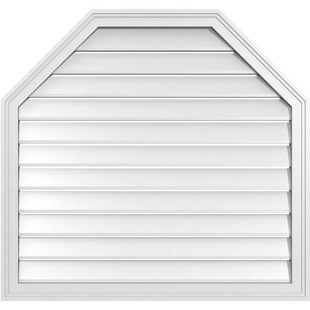 Ekena Millwork Octagonal Top Surface Mount PVC Gable Vent w/ 2"W x 1-1/2"P Brickmould Frame, 36"W x 34"H GVPOT36X3402SF